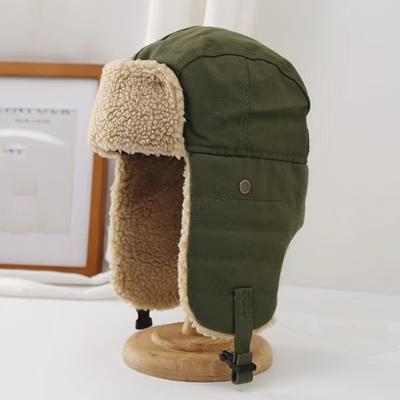 Lei Feng Hat Thickened Inner Lining Solid Color Buckle Closure Versatile Tarp Hat with Ear Protection Daily Clothing