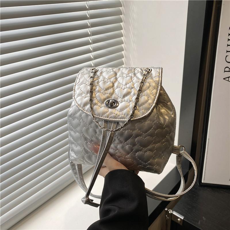 

Свежий и красивый повседневный простой однотонный рюкзак, универсальный студенческий школьный рюкзак для поездок на работу, женский серебряный