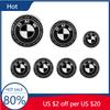 New 7Pcs Front Hood Emblem For BMW 50th Anniversary Logo 82mm+Rear Badge 74mm+Wheel Hub Cap 68mm+Steering Wheel Sticker 45m
