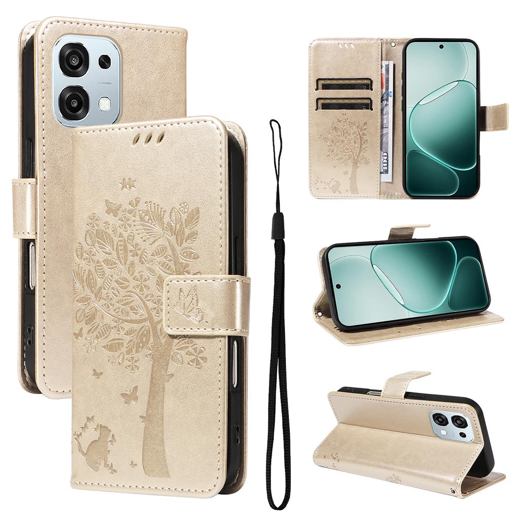For Oppo A6 Pro 4G/Oppo F31 5G/Oppo A6 Pro 5G Phone Case with Stand Cat Tree Pattern Leather Wallet Mobile Cover