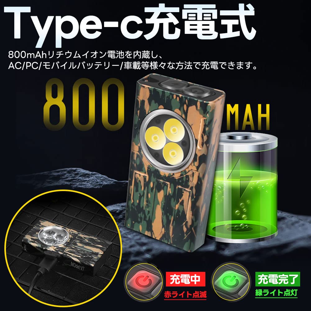Key Light Mini LED USB Handheld and LED Mini Magnetic Magnetic Adsorption Flashlight, Compact, Rechargeable, Flashlight, Ultra-Small Lightweight,