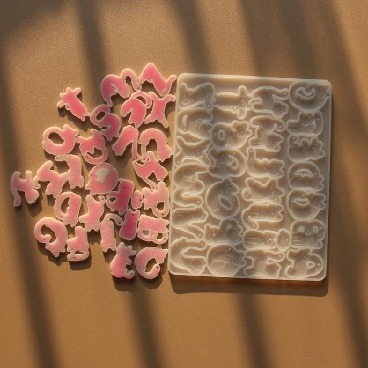 Creative Cats Letter Pendant Silicone Mold Flexible Silicone Texture Suitable for Resin Jewelry Making and Craft Project