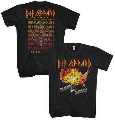 DEF LEPPARD Cd Lgo Pyromania BLAZING THRU AMERICA '83 TOUR Official SHIRT MD New Unisex T-Shirt