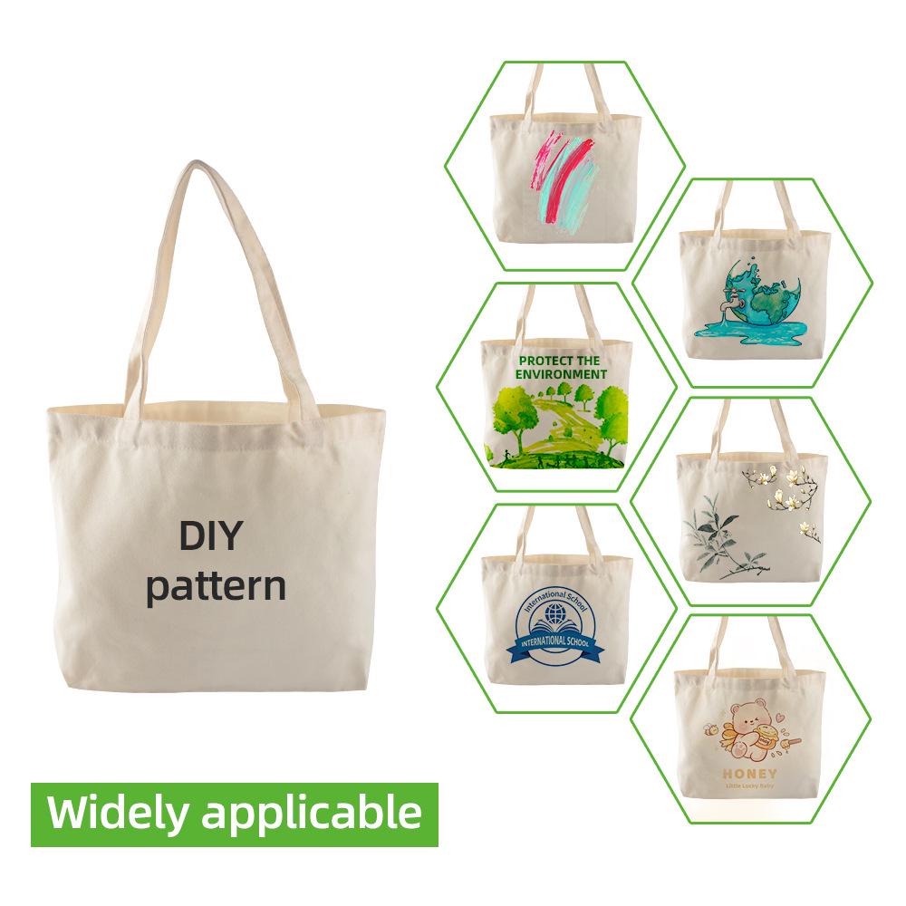 Saf Pamuklu Kanvas Bez Çanta - Alışveriş, Reklam, Kendin Yap ve Boyama İçin Boş El Çantası