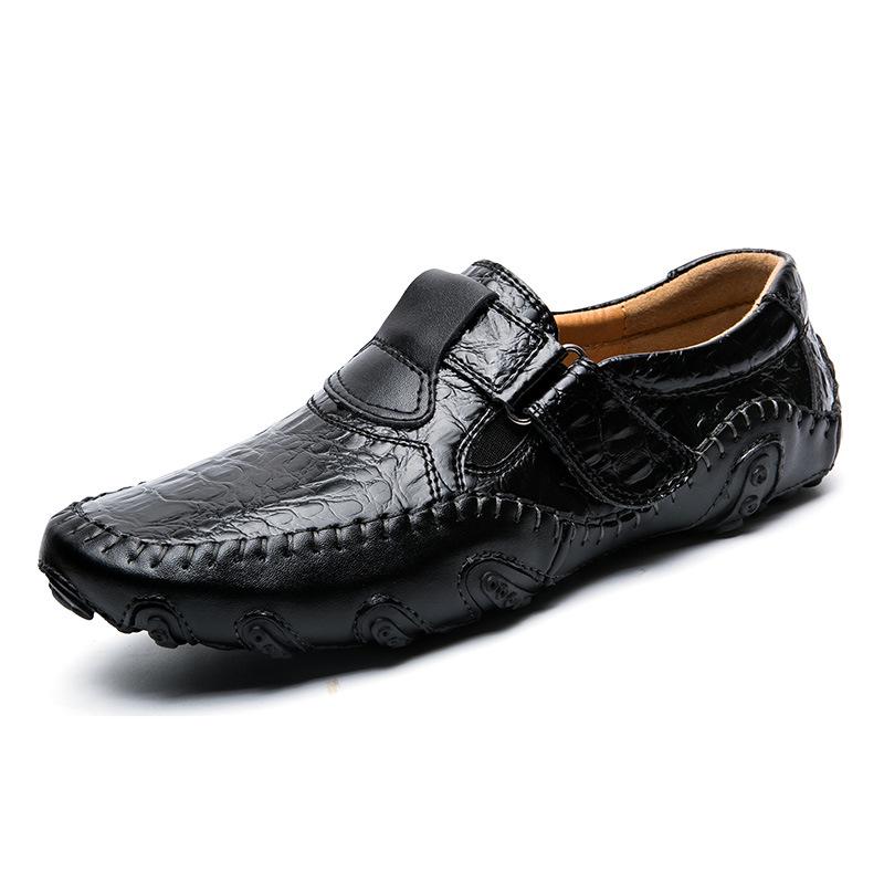Men's Casual Leather Slip-On Driving Shoes - Breathable, Soft-Soled, All-Match Style, Large Size (Model 8899)