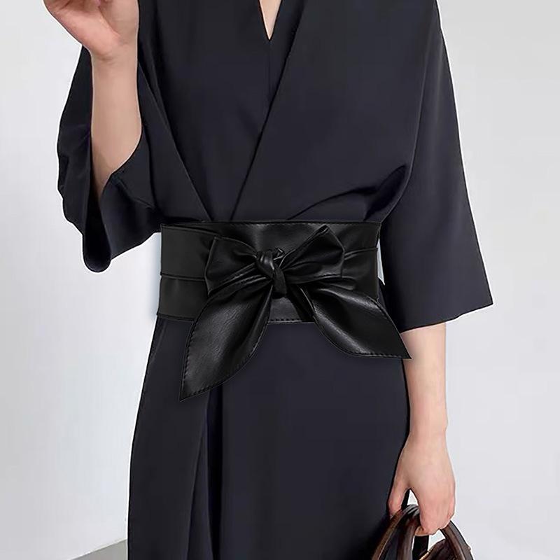 Ladies' Versatile Decorative Belt, Women's Wide Waistband, Soft Leather Ribbon, Women's Waistband, Knotted Belt