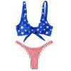 Women Multi Color Sexy Color High Waist Split Swimsuit Bikini