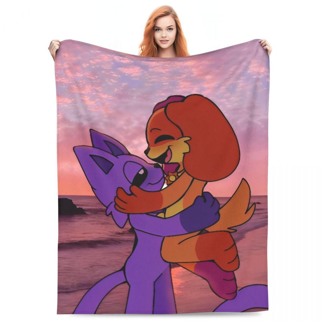 Catnap Knitted Blanket Velvet Cartoon Toy Ultra-Soft Throw Blanket for Airplane Travel Bed Rug
