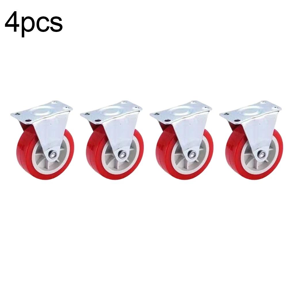 For Home Furniture Caster Wheels Swivel Plate Easy Navigation No Floor Marks 50kg Load Per Caster For Workbenches
