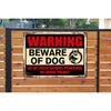 8" x 12" Aluminium Retro Metal Beware of Dog Sign Do Not Enter Without Permission Warning Signs for Fence Yard Farm
