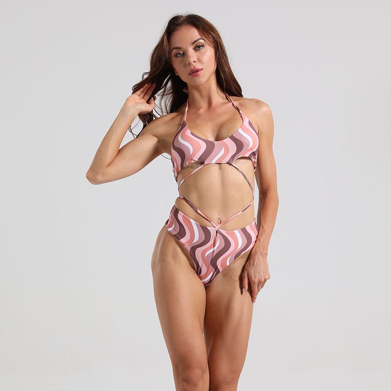 

Stylish European & American Halter Neck Backless Bikini - Women s High-End Sexy Beach Swimwear Small