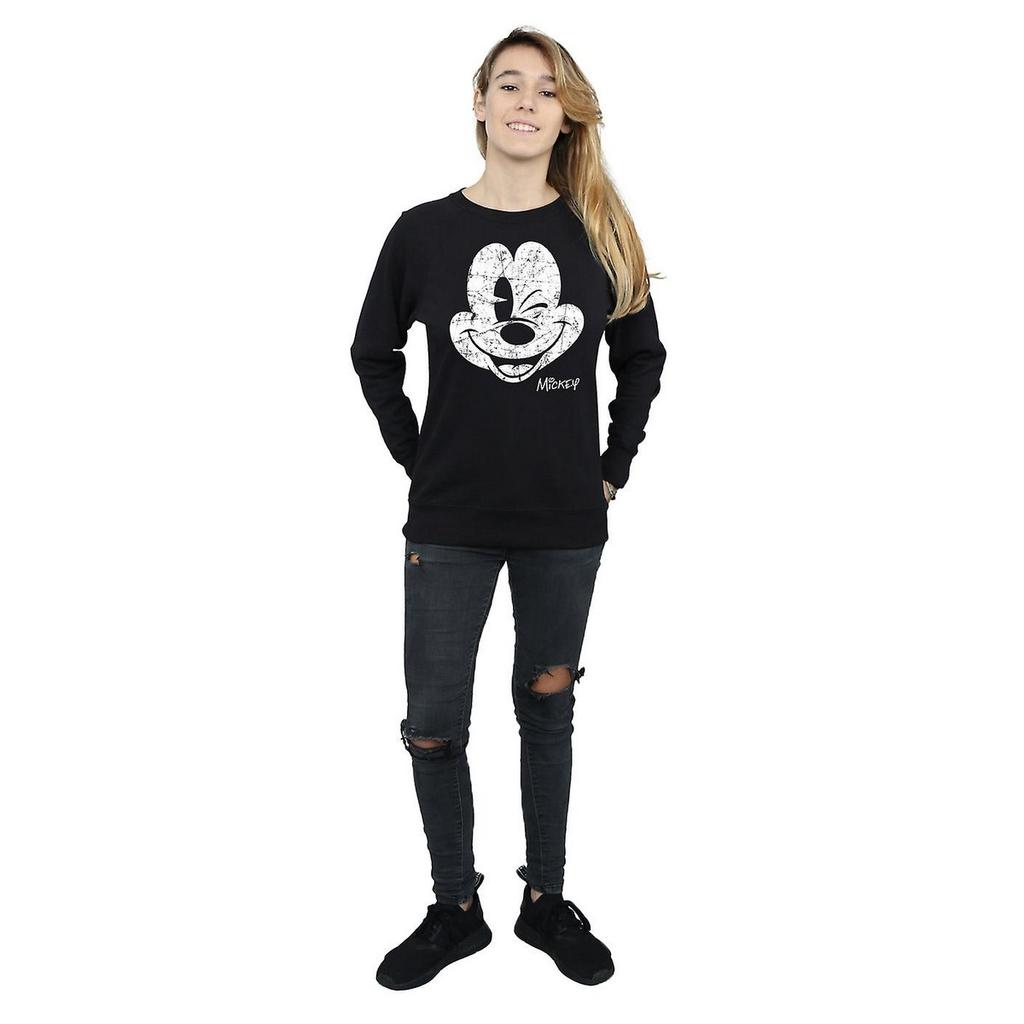 Disney Damen-/Damen-Sweatshirt mit Mickey-Mouse-Gesicht