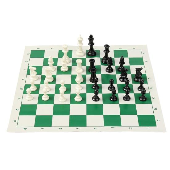 33Pcs 42cm Chess Set Professional Square Board Plastic Hand Carved Board Game Set