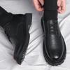 Classic Retro Round Head Mens Shoes Casual Driving Oxford Genuine Leather Party Shoes Men’s Thick Soled Business Dating Loafers