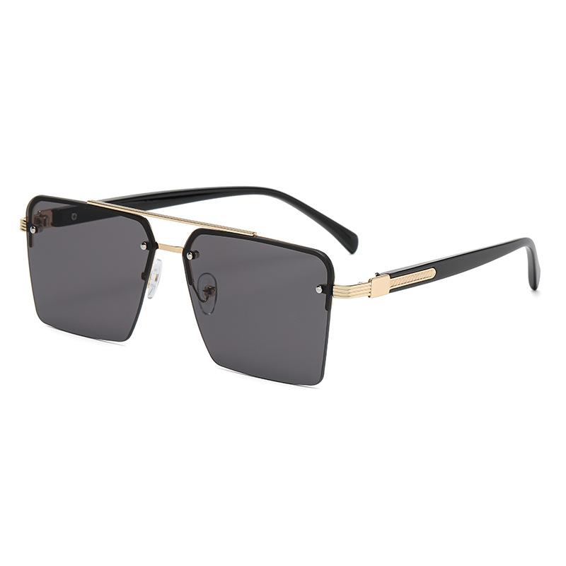 New Retro Metal Double-beam Gradient Sunglasses Driving Driving Sunshade Half-frame Sunglasses