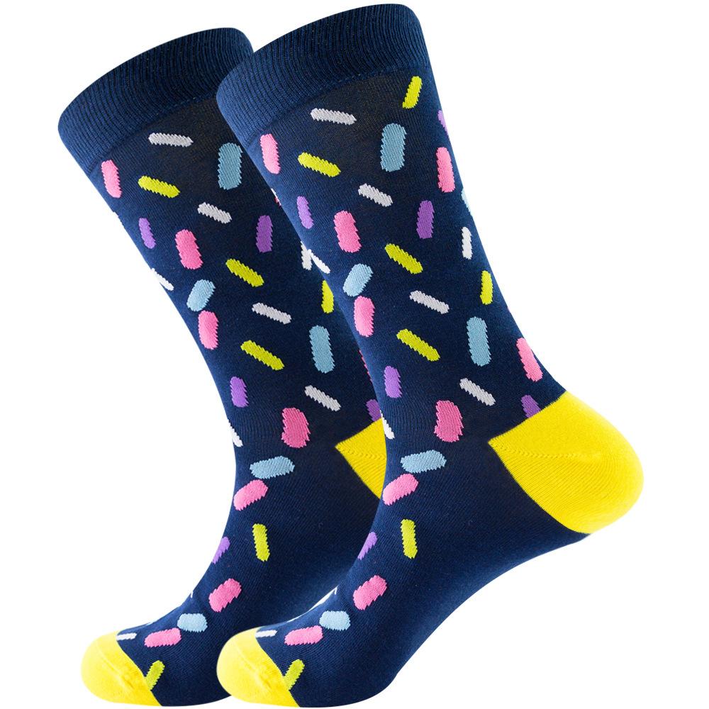 Socks Men's Latest Design Middle Tube Socks Autumn Socks Quality Business Geometric Lattice Colorful Mens Cotton Socks