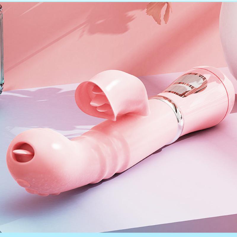 Rabbit Vibrator with Sucking and Tongue-Licking Features