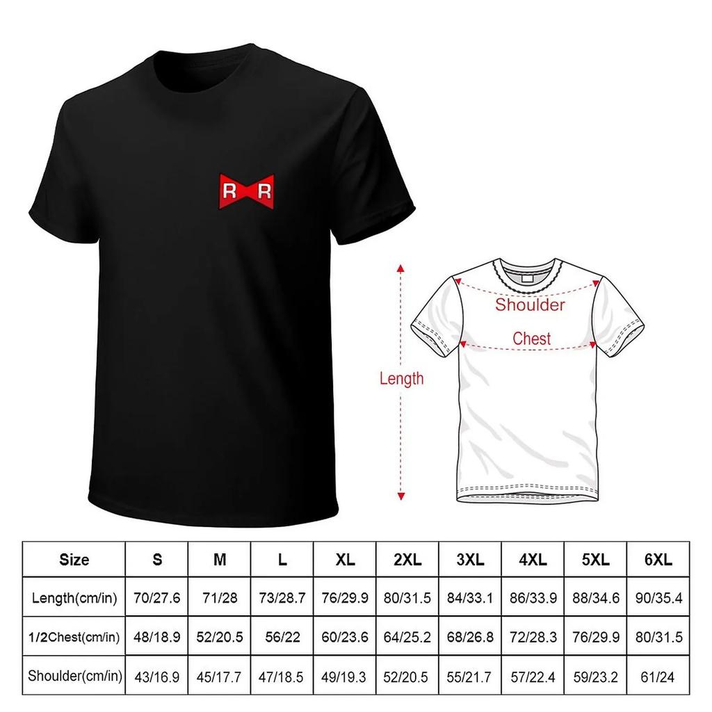 Red Ribbon Army TShirt Blouse Aesthetic Clothes Plain Tshirts for Men