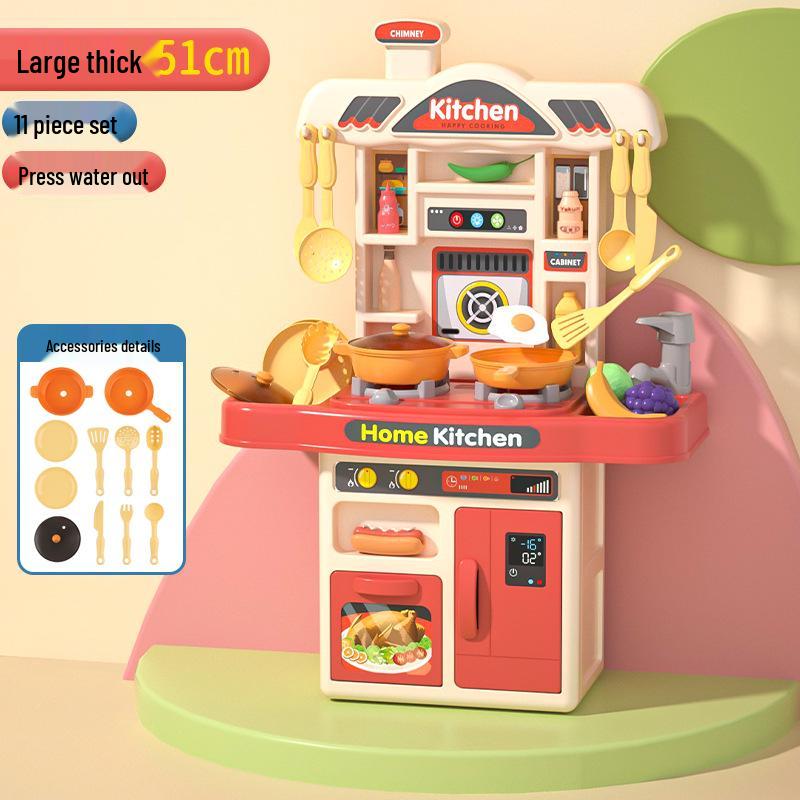 Cross-Border Kids' Pretend Play Kitchen Set: Cooking, Kitchenware, Dining Table Toys for Boys & Girls