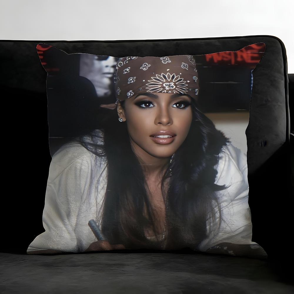 A-Aaliyah Singer Cushion Cover Pillowcase Ultra Soft Skin Friendly Fabric Cloud Like Comfort & Concealed Zipper