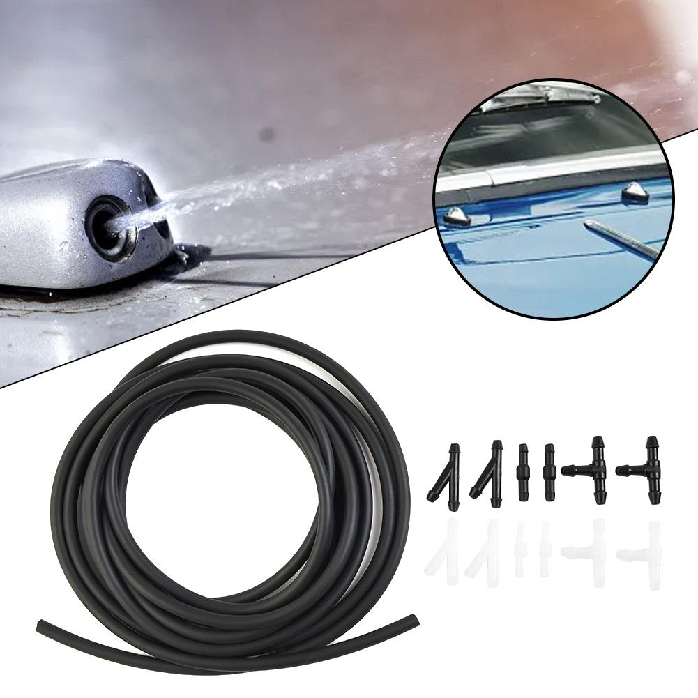 Complete Windshield Wiper Washer Nozzle Hose Kit Front And Rear Placement Suitable For Most Windscreen Washer Jet Pumps