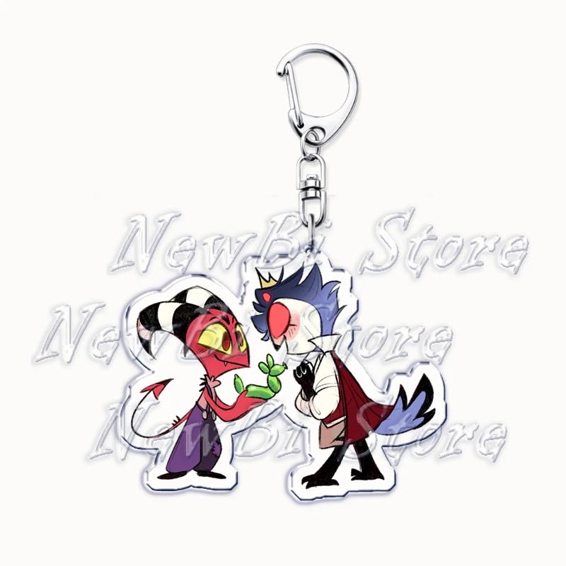 Cartoon Anime Series Helluva Blitzo Keychains Boss Keyring for Accessories Bag Pendant Key Chain Ring Jewelry Fans Friends Gifts