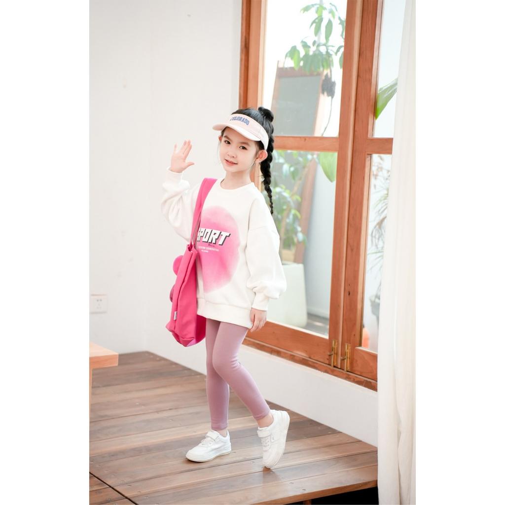 Spring and Autumn Girls' Pants Candy Colored Matte Warm Children's Bottom Pants Cotton Can Be Worn Inside Out Children's Pants