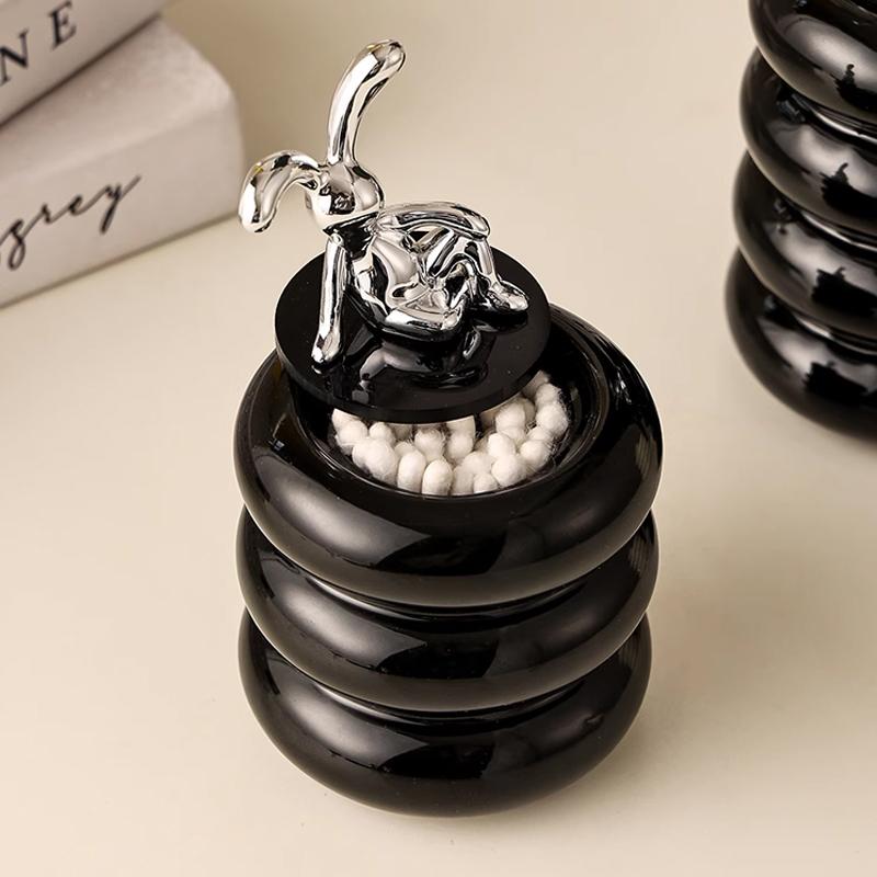 European-style Ceramic Household Cotton Swab Jar Creative Portable Toothpick Box Toothpick Tube Storage Cotton Swab Canister