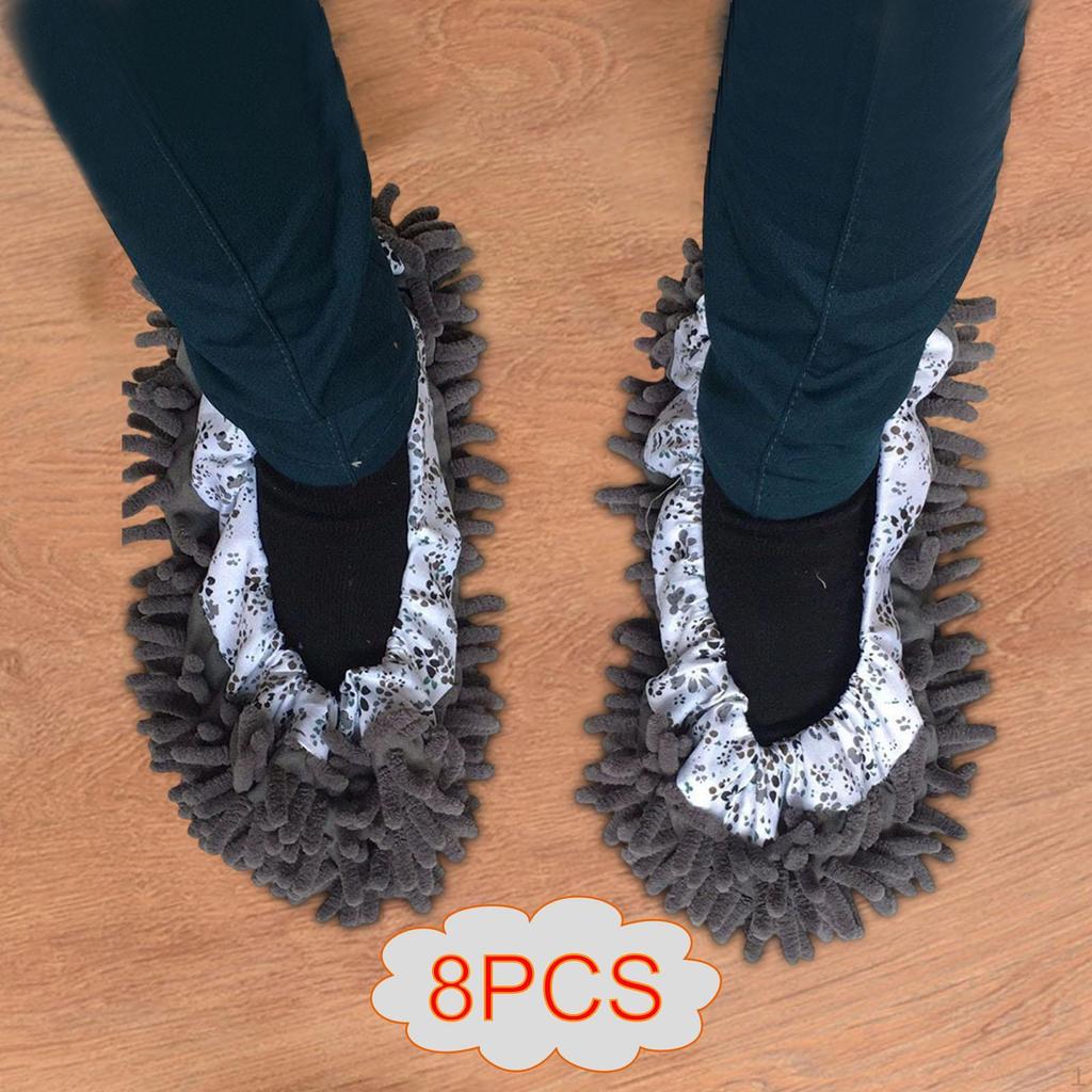 8Pcs Mop Slippers Reusable Multi Function Duster Mopping for Office