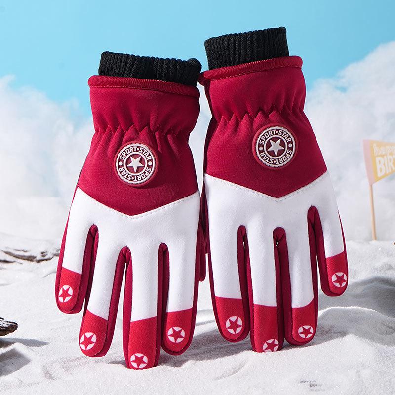 Kinder Wasserdichte Rutschfeste Winterhandschuhe, Fleecegefüttert für Radfahren bei kaltem Wetter und Schneespiel