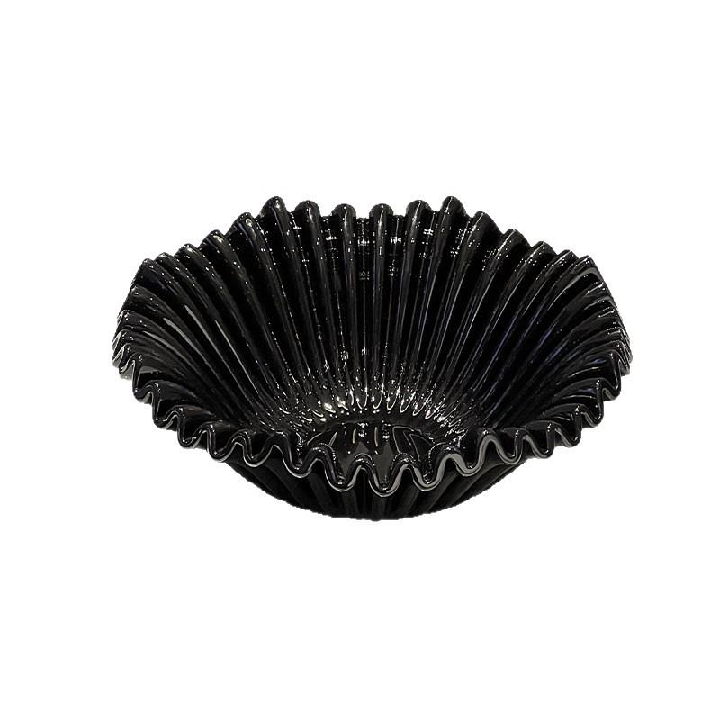 Luxury Black Ceramic Fruit Bowl - French Tabletop Decorative Tray