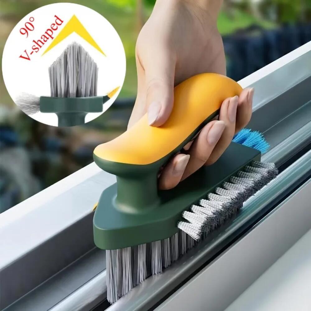 Household Cleaning Brush Kitchen Gadgets Tiles Window Trough 4 in 1 V-shaped Brush for Kitchen Home Supplies Tools Bathroom