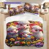 Sheep Pattern Bedding Quilt Set Quilt Cover Pillowcase Home Decoration Birthday Gift (1 * duvet cover + 2 * pillowcase, without core)