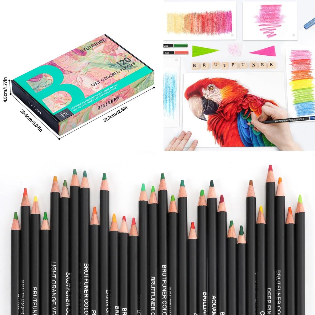 Roleness Colored 120 for Kids and Coloring Colored Pencil Soft Beginner and Professional Art Supplies Set Oil-Based Pencils, Colors, Adults, Books,