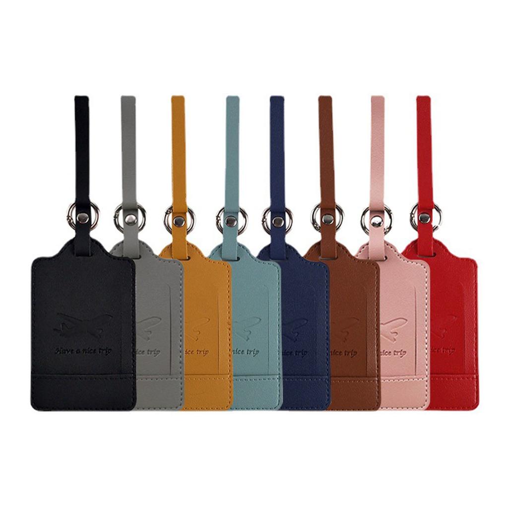 PU Leather Plane Pattern Luggage Tag Honeymoon Wedding Bridal Gift Cute Suitcase Tags for Women Men Travel Accessories