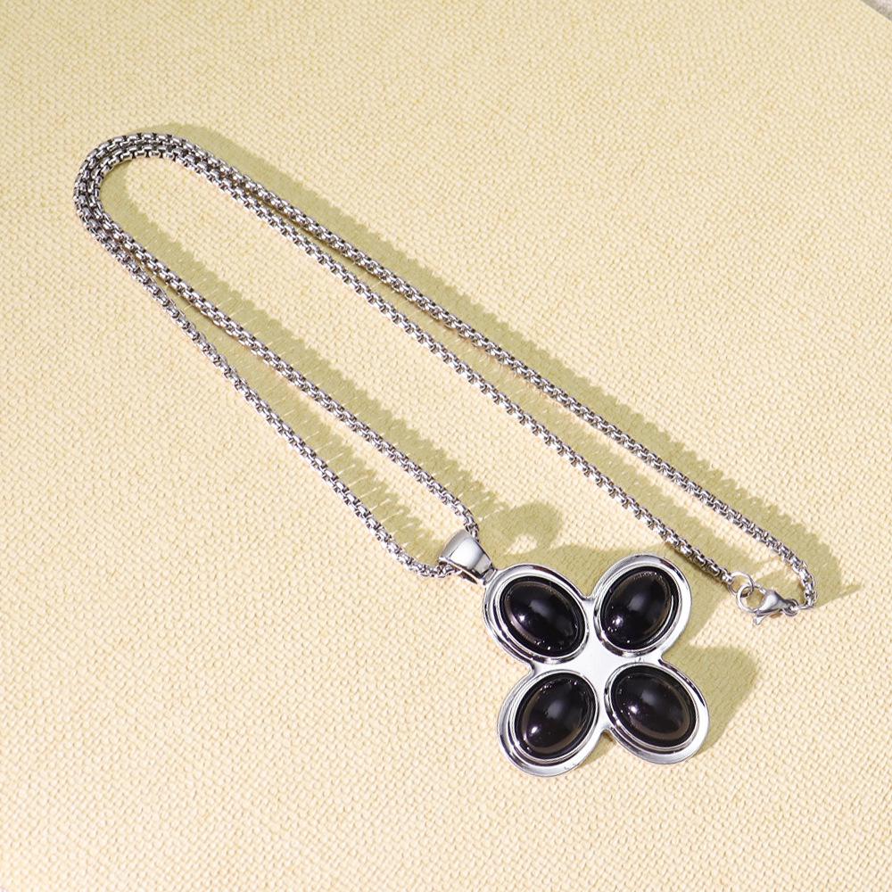 Women's Cross Petal Necklace: High-End Niche Design, Luxury Old Money Style, Fashionable Long Sweater Chain