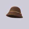 Belt Wool Hat Women's Autumn and Winter Fashion Simple Small Edge Bucket Hat Women's Face Small Dome Basin Hat Versatile