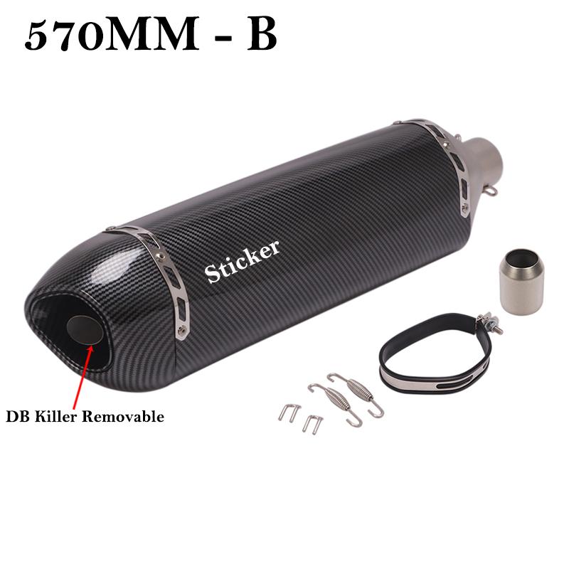 470MM 570MM Universal Motorcycle Exhaust Pipe DB Killer Muffler For Honda PCX125 150 Z900 R6 TMX530 CB500 R1 Tenere700 XTZ700