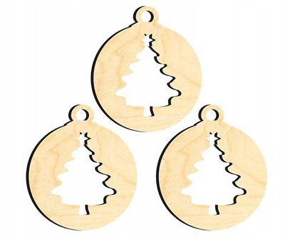 Wooden Christmas Tree Decorations Z20 3 Pcs.