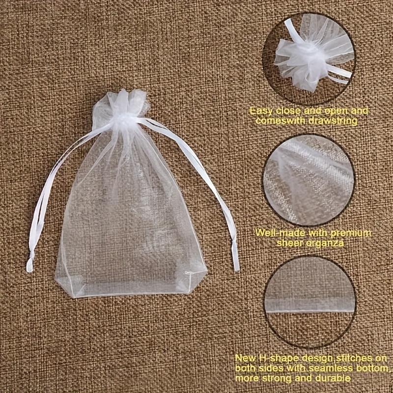 100pcs Organza Drawstring Transparent Gift Bag,Suitable for Wedding Gifts,Party Gifts,Jewelry,Candy Decorations,Wedding Gift Bag