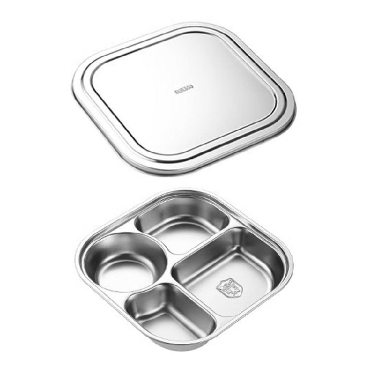 Dishwasher Safe Lunch Plates Efficient Stainless Steel Divided Dinner Plates for Toddlers Elderly and Hospital Use