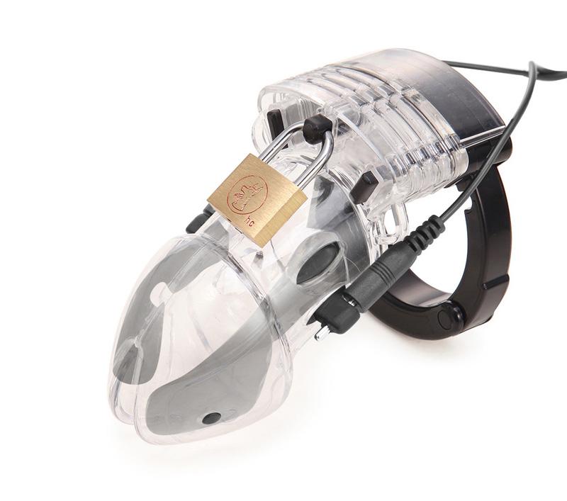 Electric Pulse Shock Chastity Cock Cage Male Masturbator Erotic Dildo Vibrator Penis Stimulation Belt Lock Sex Toys for Men 18+