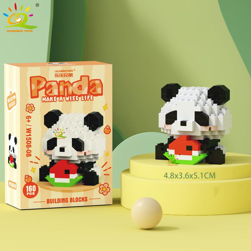 Mini Niedlicher Panda Mikrobausteine 3D Diamantmodell Tiersteine DIY Stadtbausteine für Kinder Kindergeschenk