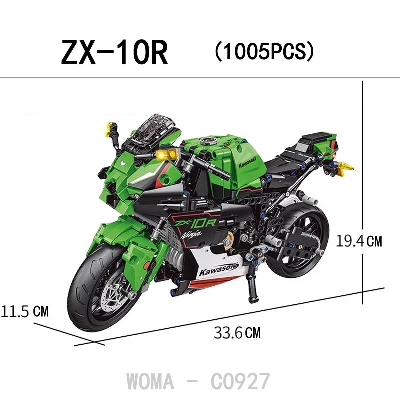 

Технический ZX-10R Мотоцикл Модель Автомобиля Строительные Блоки Кирпичи MOC Городской Гоночный Мотоцикл Игрушки Подарки Для Детей 1005Шт 33CM