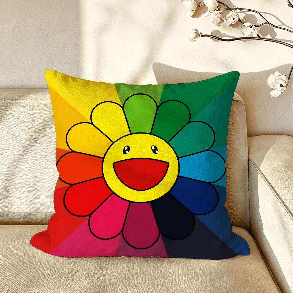 Artist MMurakami TTakashi Cushion Cover Pillow Case Antidustmite Pillowcase Silky Short Plush Sofa Cushion Cover Hot