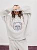 Women's Spring/Autumn Printed Pullover Hoodie - Casual, Fashionable, Versatile, Medium-High Neck, Long Sleeve