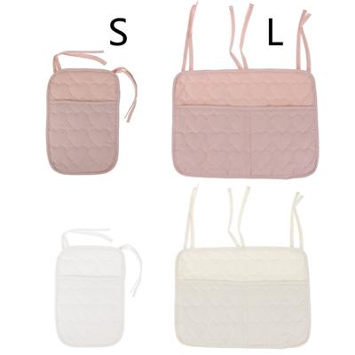 Baby Bedsides Organizer Bag Portable Diaper Storage Bag Feeding Bottle Organizing Bag Cotton Hanging Bag for Crib