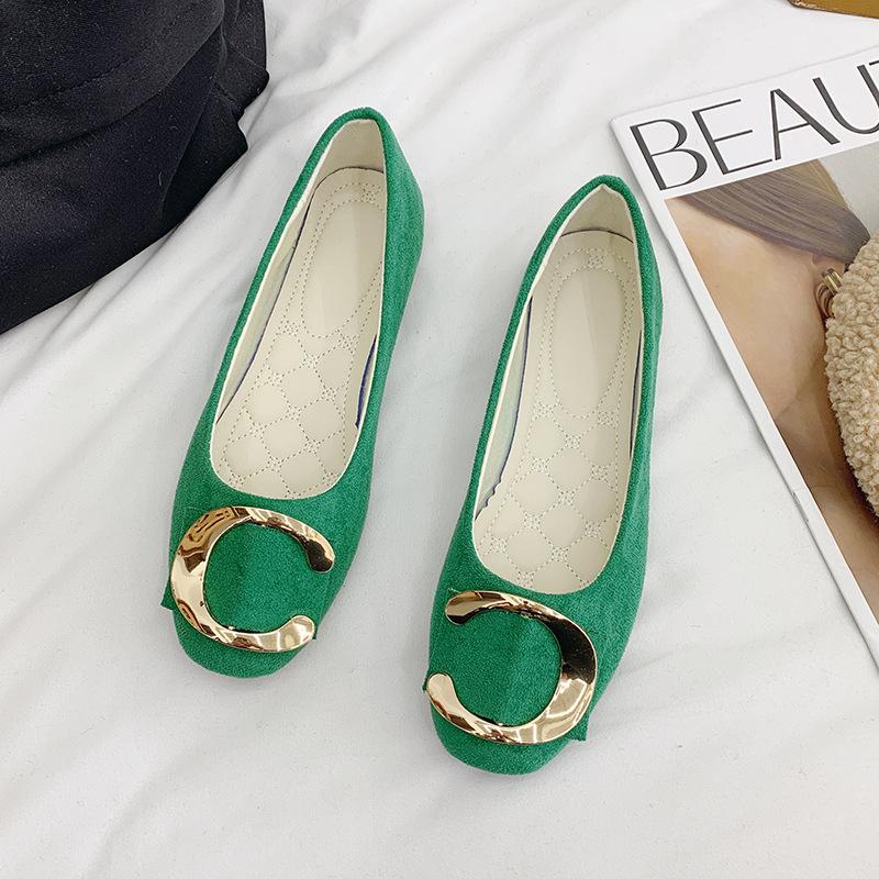 Γυναικεία Φλατ Παπούτσια με Μεταλλική Αγκράφα Μεγάλα Μεγέθη Παπούτσια Εργασίας