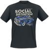 Social Distortion Voiture Vintage Impression Squelette T-shirt Noir en Coton Homme Punk Unisexe Tee