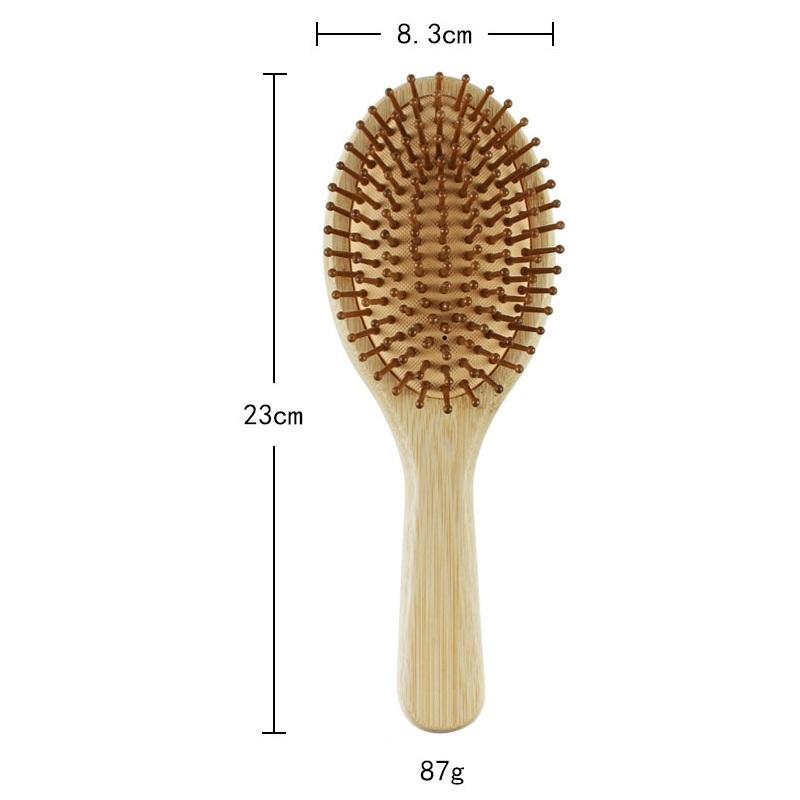 1 Pc Eco-friendly Bamboo Hair Brush Detangling Hairbrush Wooden Air Cushion Massage Comb Wide Tooth And Pointed Tail Cmb
